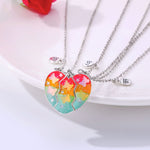 El Regalo 3 PCs BFF Best Friend Forever Split Heart Magnetic Matching Pendant Necklaces Set for Kids/Girls/Teens- Friendship Puzzle Necklaces Sets for Besties (Colorful Butterfly BFF)