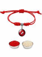 El Regalo 1PC Superhero Kids Rakhi- Fun Kids Bracelet Rakhi with Roli Chawal, Rakhi Message Card in Rakhi Gift Box for Little Bro/Sister/Niece or Nephew (Thor Red Rakhi)