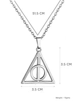 El Regalo Deathly Hallows Rotatable Triangle Pendant Necklace for Girls/Boys- Harry's Iconic Time Necklace Replica for Potterheads