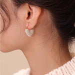 El Regalo Gold-Plated Pearl Heart Hoop Earrings for Women & Girls - Classic, Elegant Tiny Pearl Heart Hoops, Trendy & Fashionable Earrings for Everyday Wear