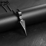 El Regalo Men's Stainless Steel Arrowhead Necklace for Boys/Men- Gift for Him (Black)
