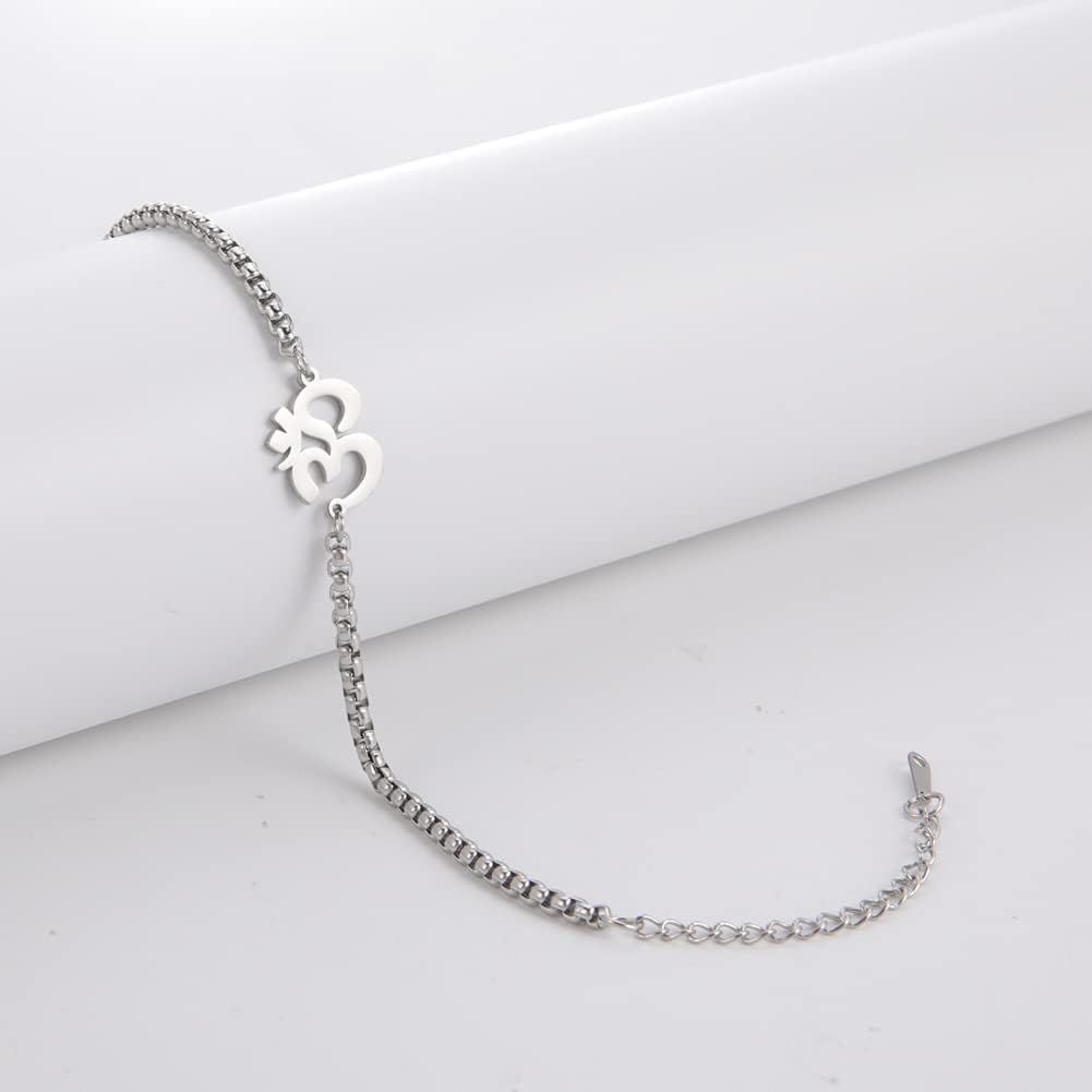 El Regalo 1 PC Stainless Steel OM/Aum Chain Bracelet Rakhi for Men- Anti Tarnish/Waterproof Adjustable bracelet for Bhai/Bhatija- Comes with Message Card, Roli-Chawal & Box