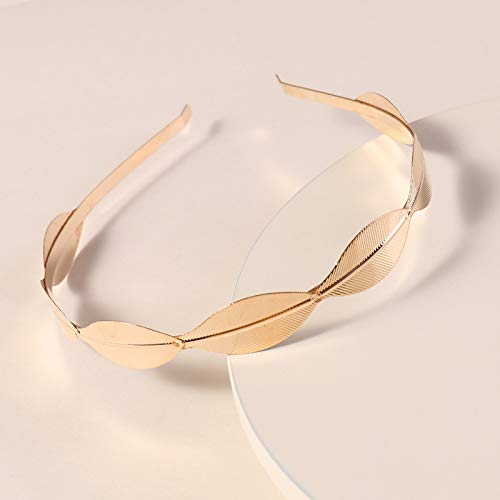 El Regalo's Golden Leaves Vintage Crown Style Metal Hairband/Tiara Hair accessories for Kids/Girls/Teens/Women- Bridal Crown Hairbands (Option-3)