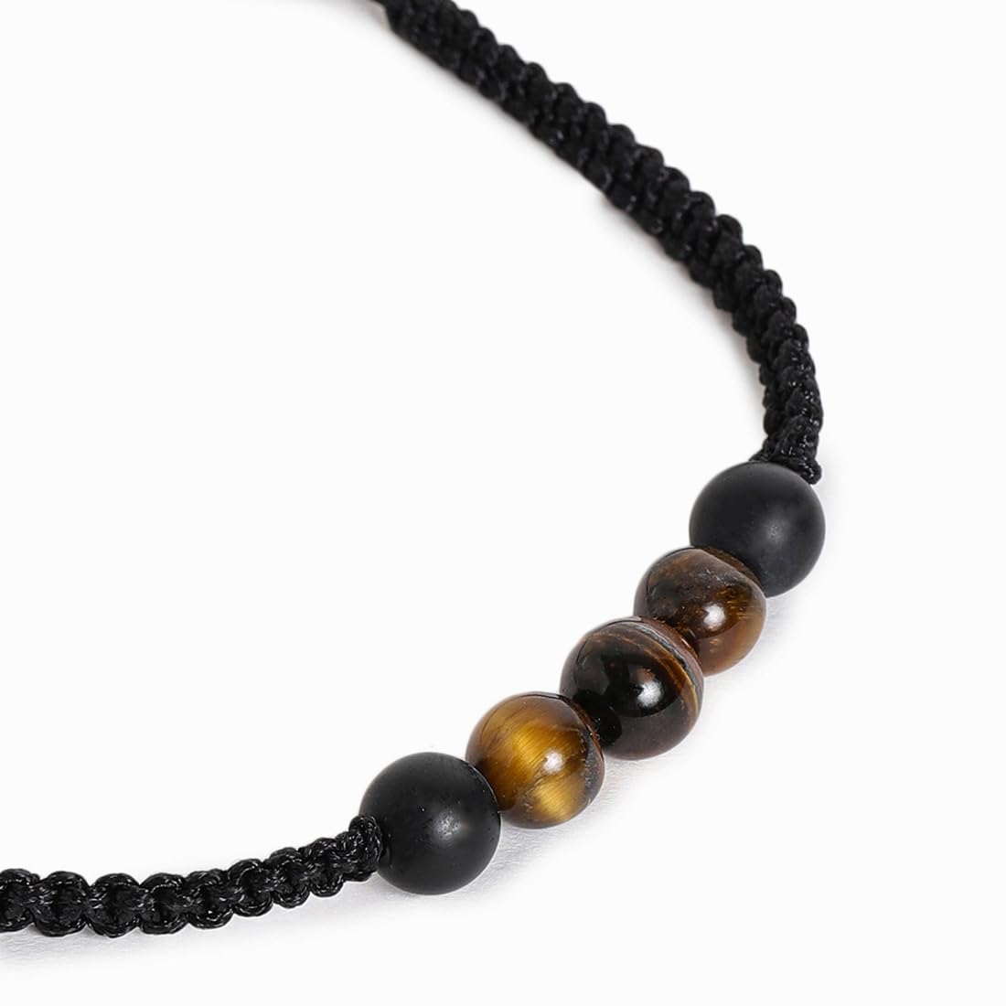 El Regalo 1 PC Natural Tiger Eye Stones Rakhi for Brother/Bhai- Natural Stones Rakhi with Roli-Chawal Shagun, Rakhi Message Card in Rakhi Gift Box