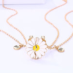 El Regalo 2 Pcs Bff Best Friend Forever Split Magnetic Matching Pendant Necklaces Set- Heart, Flower, Swan Etc Pendant Friendship Necklaces For Girls (Bf Flower Gold)
