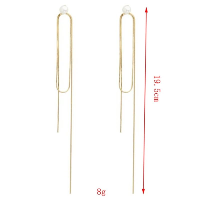 El Regalo Fancy Long Loop Tassel Pearl Stud Earrings for Girls & Women- Modern, Contemporary Tassel Earrings
