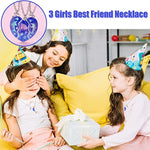 El Regalo 3 PCs BFF Best Friend Forever Split Heart Magnetic Matching Pendant Necklaces Set for Kids/Girls/Teens- Friendship Puzzle Necklaces Sets for Besties (Blue Dphphin Shell BFF)