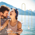 El Regalo Vintage Style Pearl Earrings for Girls & Women | Classic & Elegant | Available in Studs, Hooks, Threaders | Timeless Jewelry (Golden Pearl Threader)