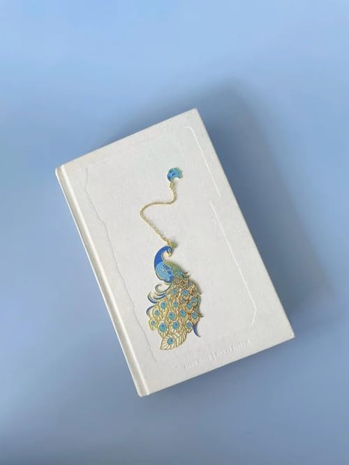 El Regalo Stunning Peacock Bookmark - Colorful Brass Hollow Metal Bookmark | Elegant Page Clip for Readers, Friends, Teachers & Colleagues