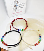El Regalo 2PCs 7 Chakra Crystal Handwoven Rakhi Combo Set for Brother 7 Chakra Rakhi Set for Bhaiya Rakhi Combo for Bhai (7 Chakra)