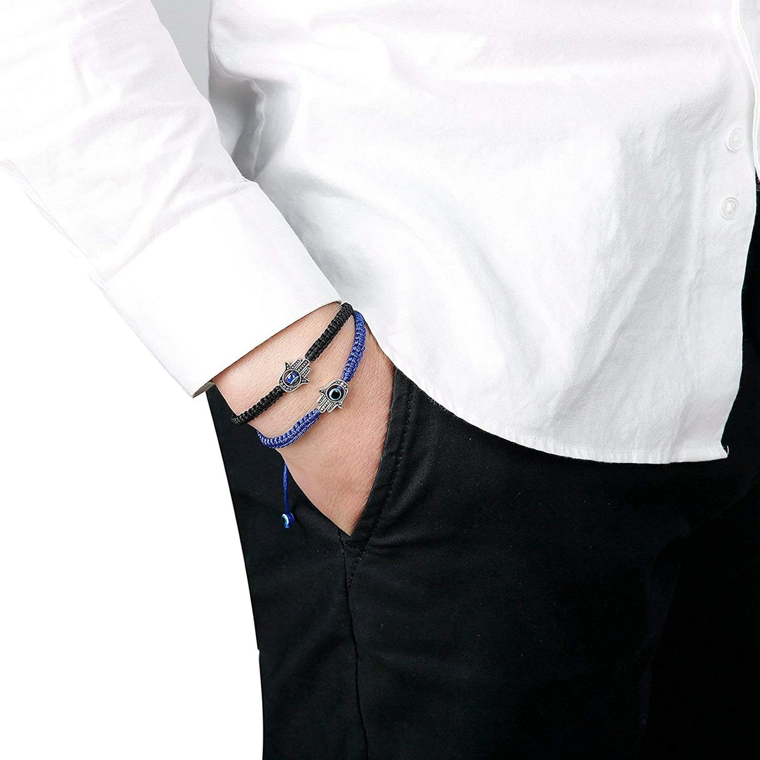 El Regalo Alloy With Evil Eye Antique Bracelet For Men (black)