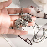El Regalo "You Are My Sunshine" message Sun Flower Openable Pendant Necklace for Girls & Women (Metallic Silver)- Valentines Day Gift