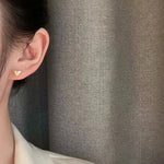 El Regalo Pearls Heart Jacket Earring for Girls & Women | Korean Pearl Dual Purpose Love Heart Gold Color Earrings