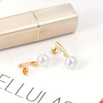 El Regalo Elegant Faux Pearl Earrings for Women - Elegant 18K Gold & Silver Plated Moti Jewelry Collection | Fancy Studs, Dainty Drops & Long Dangle Pearls Earrings for Girls (Style-6)