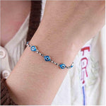El Regalo Evil Eye Rakhi for Brother/Bhai with Roli Chawal, Rakhi Message Card in Rakhi Gift Box (Silver Blue)