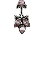 El Regalo 925 Silver Plated Vintage Stones Stud Earrings for Women & Girls (Silky Pink)