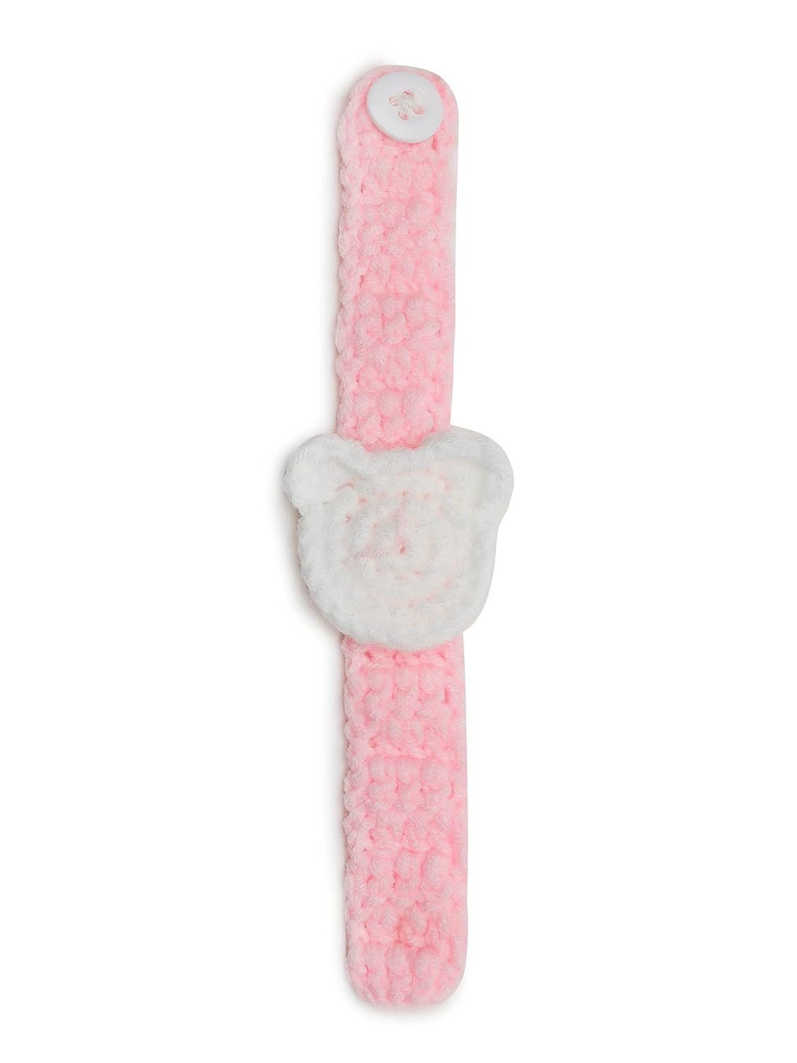 El Regalo 1PC Cute Hand Knitted Unisex Bracelets for Baby - Unique Adjustable, Soft, Knitted Crochet Bracelets for Babies/Toddlers/Kids/Teens (Pink Watch Band)