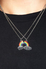 El Regalo Unisex Rainbow 2 PCs Best Friend Pendant Necklace for Besties | Gift for Friends/Siblings/Couples
