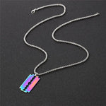 El Regalo 1 PC Men's Stainless Steel Rainbow Razor Necklace for Boys/Men- No Rust/Anti Tarnish Stainless Steel Jewelry for Men- Gift for Him