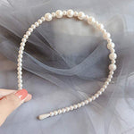 El Regalo 2 PCs Pearl Beads Decoration Plastic Hair Band Headband for Kids, Girls and Women (Pattern 3)