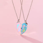 El Regalo Girls 2 Pcs Bff Best Friend Forever Split Magnetic Matching Pendant Necklaces Set- Heart, Flower, Swan, Mermaid, Unicorn Pendant Friendship Necklaces (Bf Dolphin Pendants)