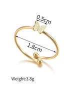 El Regalo 1PC Cute Stainless Steel Butterfly Ring- Anti Tarnish, Adjustable Butterfly Finger Rings for Girls & Women (Gold)