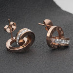 El Regalo Stainless Steel Ati Tarnish- NO RUST Earrings- Rose Gold Plated Stainless Steel Cute Stud Earrings for Women/Girls (Round Earrings)