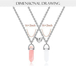 El Regalo Unisex 2Pcs/Set Crystal BFF Best Friend Magnetic Couple Matching Split Heart Pendant Necklaces for Besties/Couples - Valentines Day Gift (Peach & Off White)
