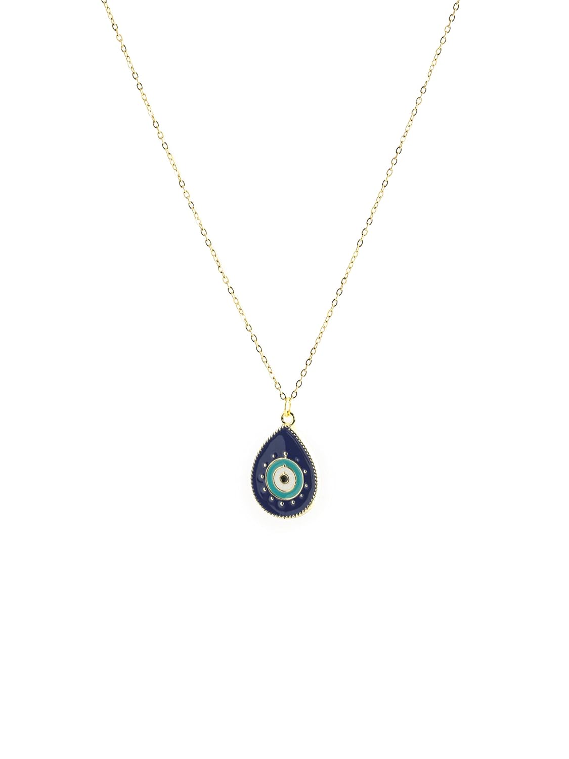 El Regalo Evil Eye Earrings & Necklace Jewelry Set- Enameled Evil Eye Hypoallergenic Pendant Necklace & Earrings for Girls & Women
