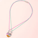 El Regalo Unisex 2 Pcs BFF Best Friend Split Matching Heart Pendant Necklaces Set- Colorful Chain Glitter Stars Heart Pendant Friendship Necklaces Set (Glitter Hearts)