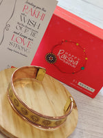 El Regalo 1 Copper OM Bracelet Rakhi for Brother/Bhai - Rakhi for Bhai with shagun, Rakhi Message Card in Rakhi Gift Box (Option-3)