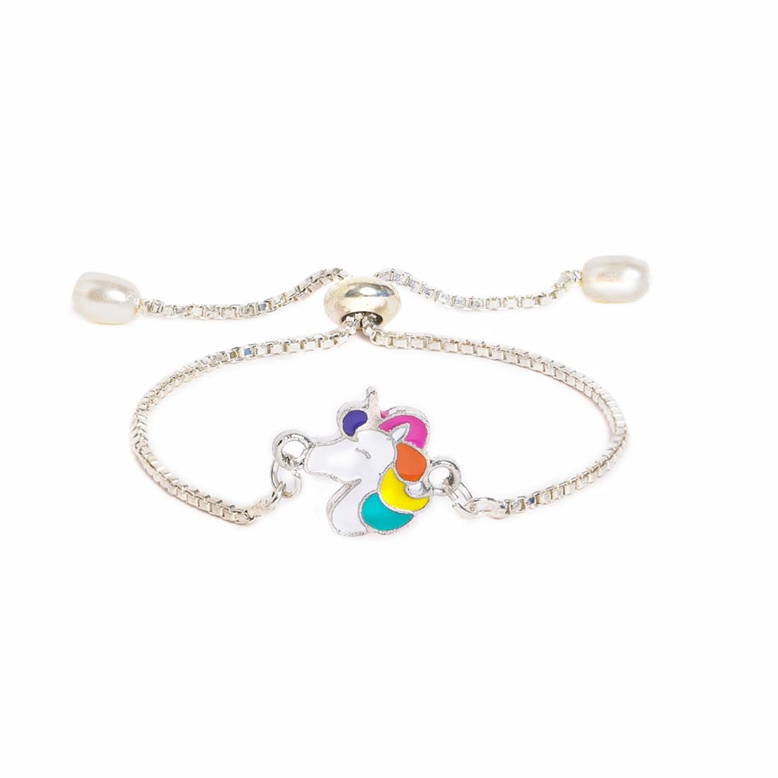 El Regalo 2 PCs Cute Kids Fancy Bracelet Rakhis Set - Beautiful 2 Kids Rakhis Combo with Roli Chawal, Rakhi Message Card in Rakhi Gift Box for Little Brother/Niece/Nephew (Unicorn & Rainbow Heart)
