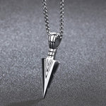 El Regalo Men's Stainless Steel Arrowhead Necklace for Boys/Men- Gift for Him (Silver Tone)