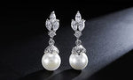 El Regalo Zircon Pearls Earrings- American Diamond Party Pearls Earrings for Girls & Women - Gift for Her (Ziron Pearl Stud Earrings)