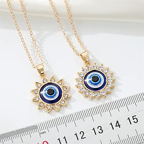 El Regalo 1 PC Evil Eye CZ Pendant Necklace for Girls & Women | Fashion Turkish Evil Blue Eyes Amulet Protection Pendant for Girls & Women (Model -1)