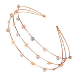 El Regalo Multi Layered Tiara Hairbands- Retro Star, Moon, Pearls, Flowers, Rhinestone Hairband/Headband for Kids/Girls & Women - Wedding Bridal Bridesmaid Hair Accessories (Stars & Crystal)