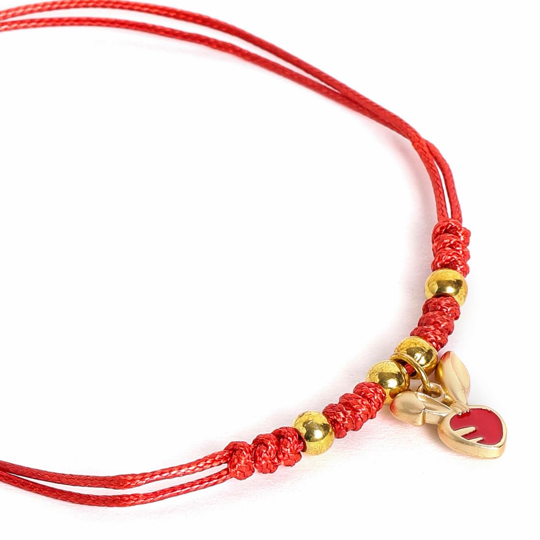 El Regalo 1PC Cute Kids Red Thread Bracelet Rakhi for Little Brother/Niece or Nephew- Kids Rakhi with Roli Chawal Shagun, Message Card in Rakhi Gift Box