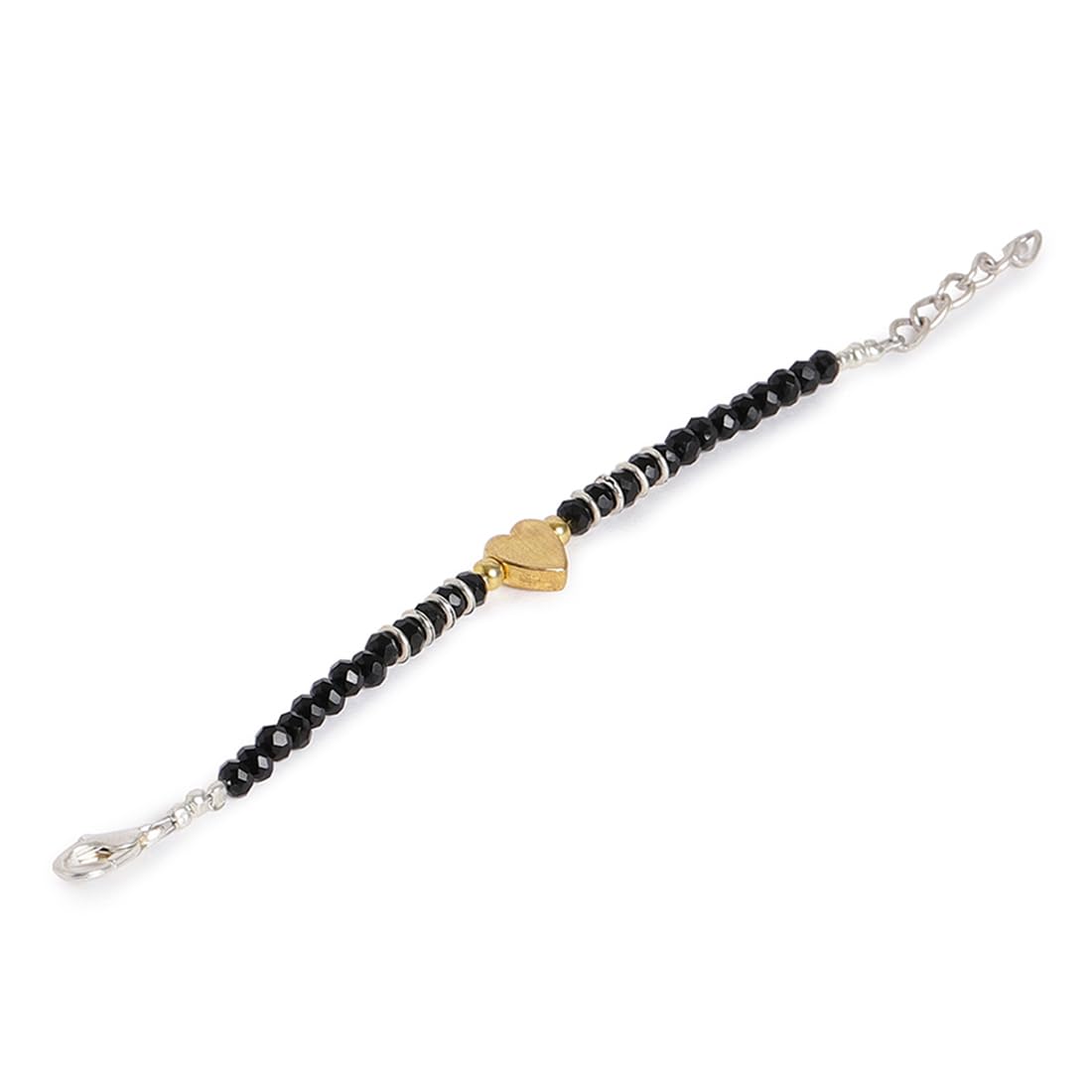 El Regalo 1st Rakhi for Baby Brother - 925Silver Plated Cute Charms Babies/Toddlers Evil Eye Hamsa Hand Nazaria Rakhi with shagun, Rakhi Message Card in Rakhi Gift Box (Golden Heart Nazaria)