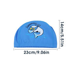 El Regalo 1PC of Cute Kids Dolphin PU Swimming Caps for Girls & Boys- Waterproof, Animal Print Swimming Cap (for Kids 6-12 Years) (Blue Fish Swim Cap)