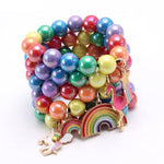 El Regalo 2PCs Girls Kids Rainbow Beads Charms Bracelets Set- Heart, Unicorn, Mermaid, Rainbow, Star charms for Baby Toddler Girls Kids (Star & Heart)
