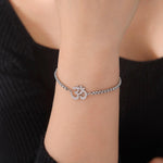 El Regalo 1 PC Stainless Steel OM/Aum Spritual Chain Bracelets for Boys/Men- Anti Tarnish/No Rust Spritual Meditaion Jewelry (Silver OM Bracelet)
