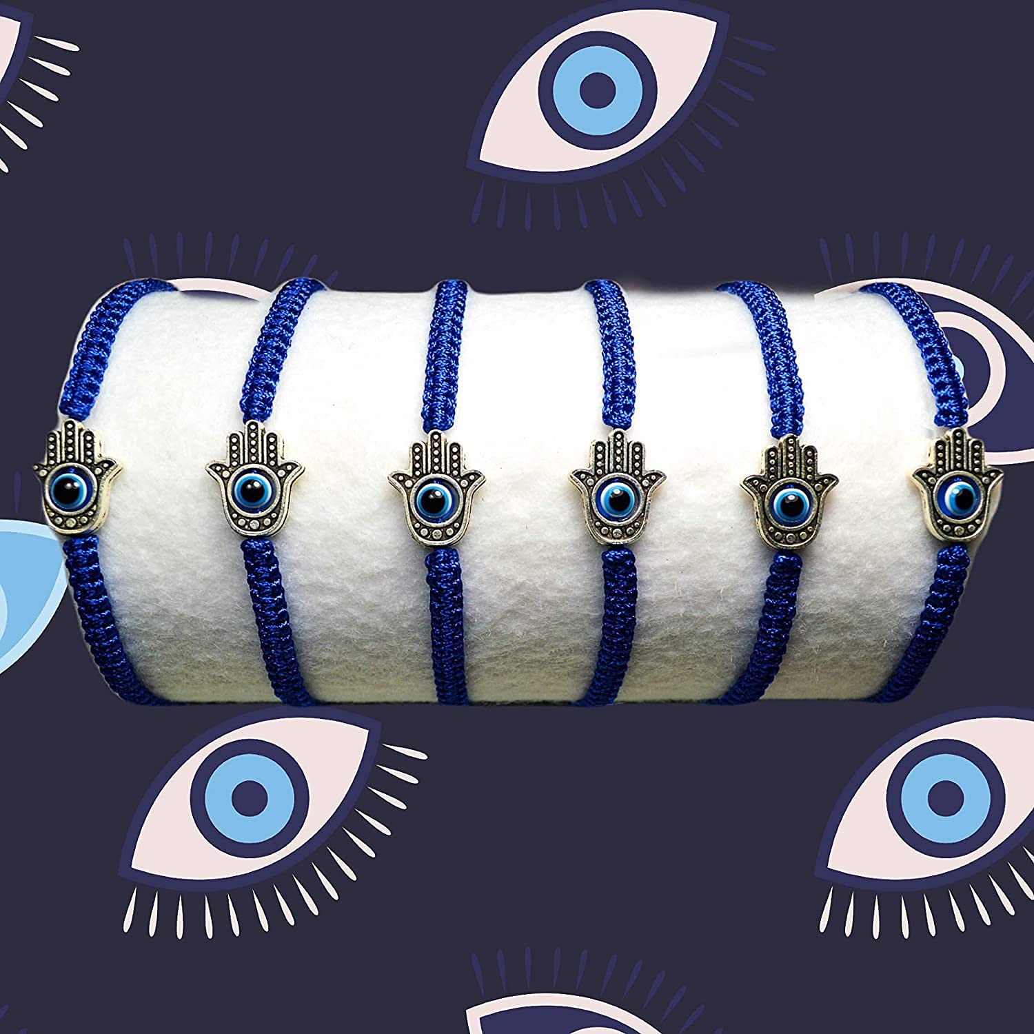 El Regalo 3 PCs Evil Eye Hamsa Hand Bracelets | Good Luck and Protection Evil Eye Hamsa Nazar Adjustable Unisex Bracelets for All (Hamsa Hand Bracelets)