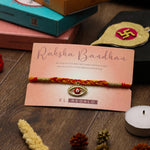 El Regalo 1 PC Moli Rakhi for Bhaiya - Rakshabandhan Moli Charms Rakhi with Message Card & Roli Chawal Shagun in Rakhi Box (Evil Eye Moli Rakhi-2)