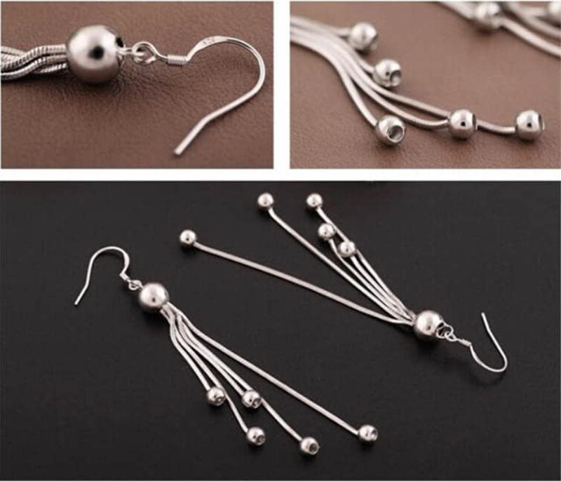 El Regalo Long Tassel Dangle Drop Bead Hook Earrings for Girls & Women- Retro Fashion Long Beaded Earrings