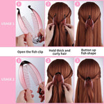 El Regalo 4 Pcs Fishtail Banana Hair Clips, Big Gradient colours French Banana Clip Hair Combs for Women Girls, Retro Plastic Fishtail Clip Comb Grips Clamp Hair Accessories