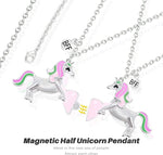 El Regalo Best Friend Forever 2Pcs-Split Magnetic Matching Bff Pendant Necklaces Set- Unicorns, Whales, Koalas Pendant Friendship Necklaces For Girls (Unicorns Bff Necklace)