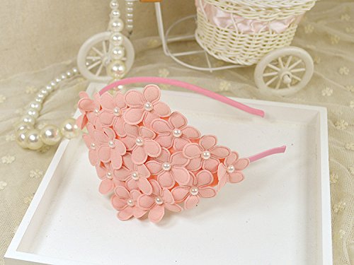El Regalo Beautiful Bunch Of Flowers Hairband with Pearls, Plastic Headband for Girls Christmas Gift, Pack of 1 - Peach