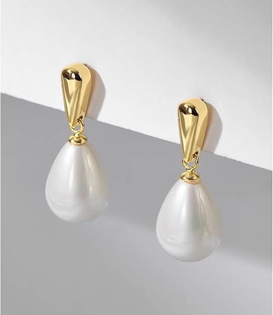 El Regalo Elegant Faux Pearl Earrings for Women - Elegant 18K Gold & Silver Plated Moti Jewelry Collection | Fancy Studs, Dainty Drops & Long Dangle Pearls Earrings for Girls (Style-5)