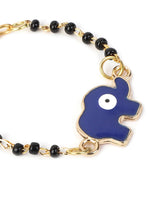 El Regalo Cute Evil Eye Nazaria Bracelet Rakhi for Babies/Kids with Roli Chawal, Rakhi Message card in Rakhi Gift Box- Baby Nazaria Rakhi (Blue Elephant Nazaria Rakhi)