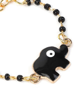 El Regalo Cute Evil Eye Nazaria Bracelet Rakhi for Babies/Kids with Roli Chawal, Rakhi Message card in Rakhi Gift Box- Baby Nazaria Rakhi (Pink CZ Evil Eye Nazaria Rakhi)